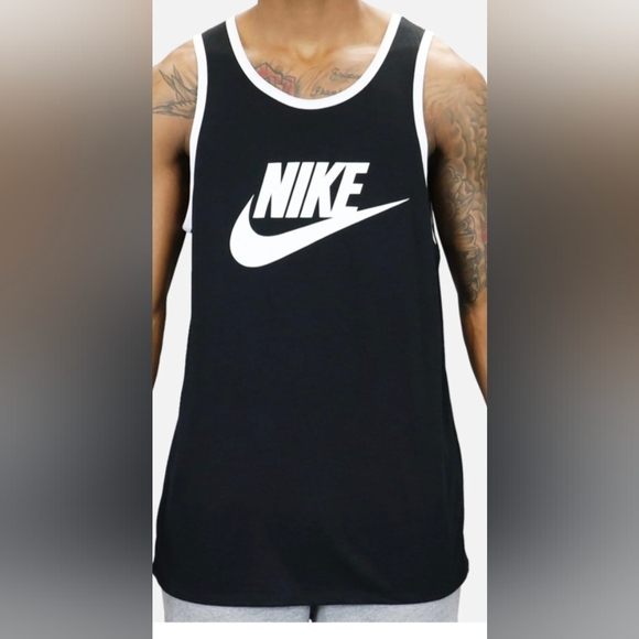 Nike Vest Black And White Tank Top Retro Styling - Picture 1 of 3